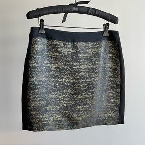 Derek Lam NWT Rainbow Metallic Black Crepe Mini Skirt